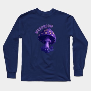 Purple Toadstool Mushroom Long Sleeve T-Shirt